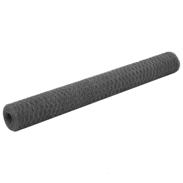 vidaXL Drôtené pletivo, oceľ potiahnutá PVC 25x1,2 m, sivé – Obrázok 2