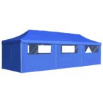 vidaXL Skladací párty stan s 8 bočnými stenami 870x291x315 cm modrý