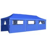 vidaXL Skladací párty stan s 8 bočnými stenami 870x291x315 cm modrý – Obrázok 5