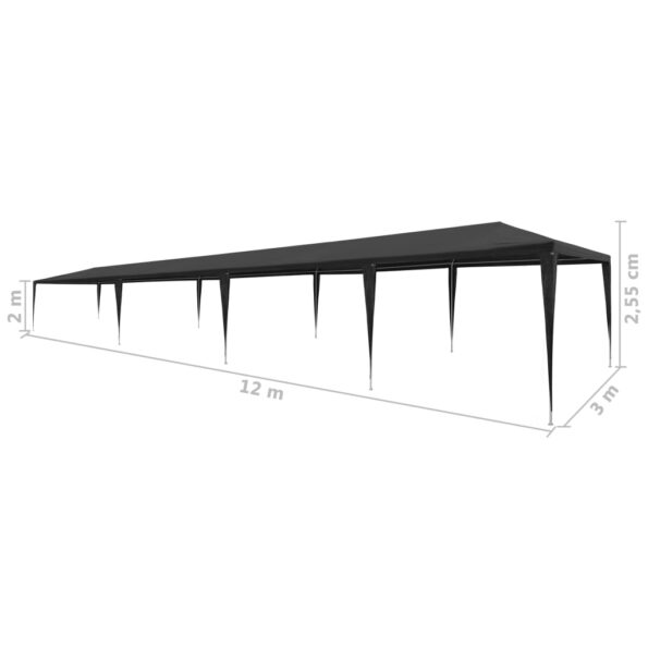 vidaXL Párty stan 3x12 m, PE, antracitový – Obrázok 6