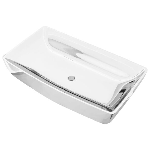 vidaXL Umývadlo 71x38x13,5 cm keramické strieborné – Obrázok 2