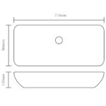 vidaXL Umývadlo 71x38x13,5 cm keramické strieborné – Obrázok 6