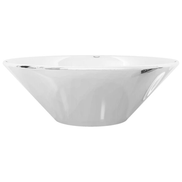 vidaXL Umývadlo 42x14 cm keramické strieborné – Obrázok 5