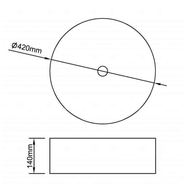 vidaXL Umývadlo 42x14 cm keramické strieborné – Obrázok 6