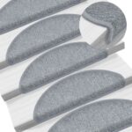 vidaXL 15 ks Nášľapy na schody bledosivé 65x24x4 cm