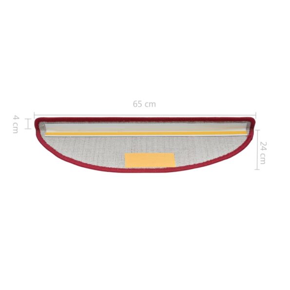 vidaXL Schodové rohože 15 ks 65x24x4 cm červené, polkruhové, veľké – Obrázok 7