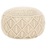 vidaXL Ručne vyrobená taburetka macrame 45x30 cm, bavlna