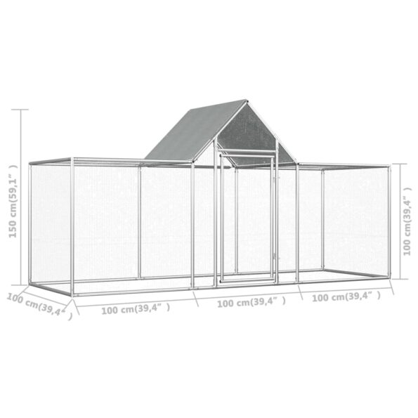 vidaXL Kurín 3x1x1,5 m, pozinkovaná oceľ – Obrázok 6