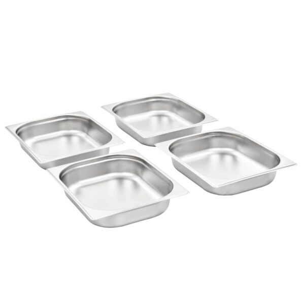 vidaXL Gastronádoby 4 ks, GN 1/2, 65 mm, nehrdzavejúca oceľ – Obrázok 2