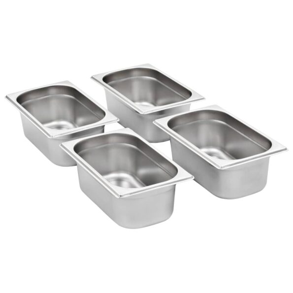 vidaXL Gastronádoby 8 ks, GN 1/4, 100 mm, nehrdzavejúca oceľ – Obrázok 2