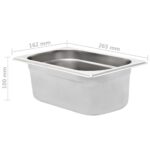 vidaXL Gastronádoby 8 ks, GN 1/4, 100 mm, nehrdzavejúca oceľ – Obrázok 8