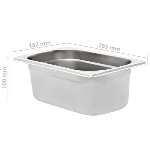 vidaXL Gastronádoby 8 ks, GN 1/4, 100 mm, nehrdzavejúca oceľ – Obrázok 8