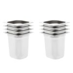 vidaXL Gastronádoby 8 ks, GN 1/6, 200 mm, nehrdzavejúca oceľ