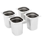 vidaXL Gastronádoby 8 ks, GN 1/6, 200 mm, nehrdzavejúca oceľ – Obrázok 2
