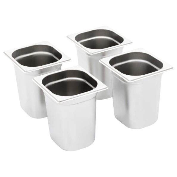 vidaXL Gastronádoby 8 ks, GN 1/6, 200 mm, nehrdzavejúca oceľ – Obrázok 2