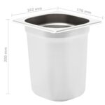 vidaXL Gastronádoby 8 ks, GN 1/6, 200 mm, nehrdzavejúca oceľ – Obrázok 8