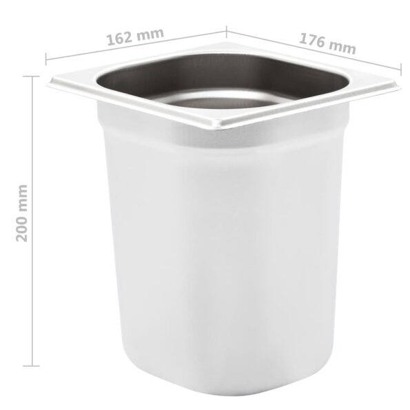 vidaXL Gastronádoby 8 ks, GN 1/6, 200 mm, nehrdzavejúca oceľ – Obrázok 8