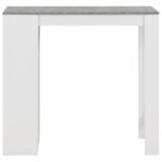 vidaXL Barový stôl s poličkou biely 110x50x103 cm – Obrázok 2