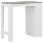 vidaXL Barový stôl s poličkou biely 110x50x103 cm – Obrázok 3