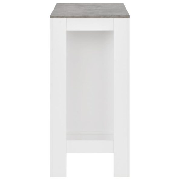 vidaXL Barový stôl s poličkou biely 110x50x103 cm – Obrázok 4