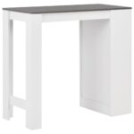 vidaXL Barový stôl s poličkou biely 110x50x103 cm – Obrázok 4