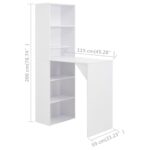 vidaXL Barový stôl so skrinkou, biely 115x59x200 cm – Obrázok 6