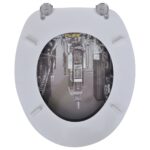 vidaXL WC sedadlá s poklopom 2 ks, MDF, motív New York – Obrázok 4