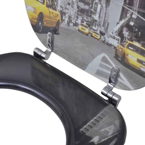 vidaXL WC sedadlá s poklopom 2 ks, MDF, motív New York – Obrázok 6