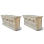 vidaXL Domček pre vrabcov 2 ks drevený 44x15,5x21,5 cm