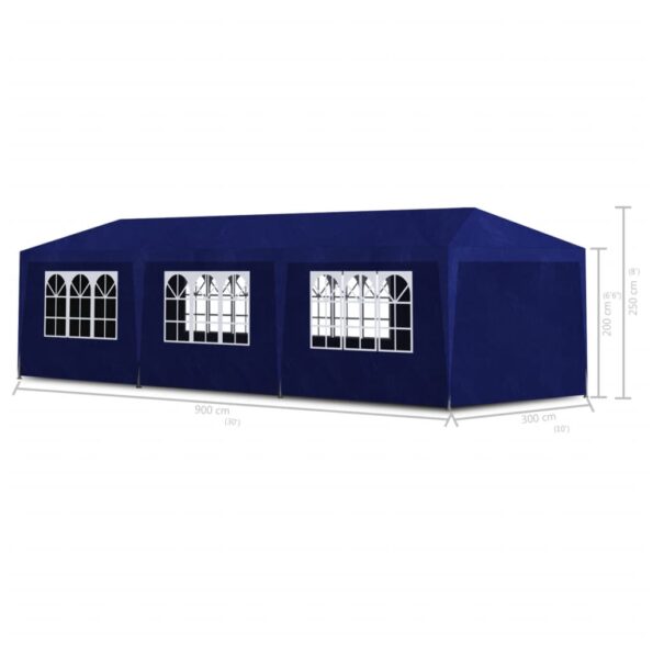 vidaXL Párty stan 3x9 m, modrý – Obrázok 6