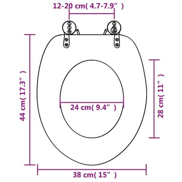 vidaXL WC sedadlo, poklop z MDF, kamene – Obrázok 11