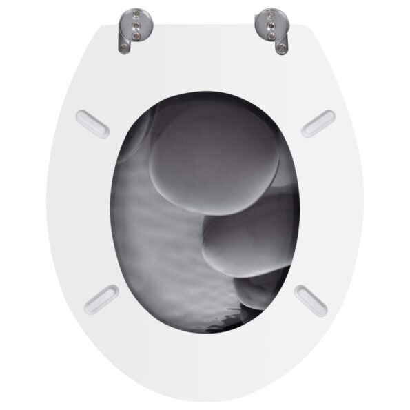 vidaXL WC sedadlo, poklop z MDF, kamene – Obrázok 5