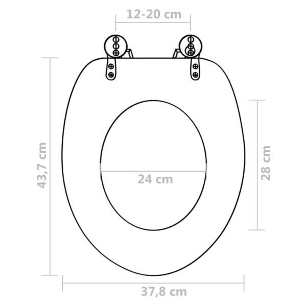 vidaXL WC sedadlo, poklop z MDF, kamene – Obrázok 9