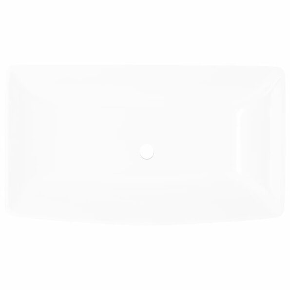 Luxusné keramické umývadlo, obdĺžnikový tvar, biele, 71 x 39 cm – Obrázok 3