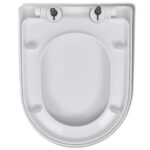 vidaXL WC sedadlo, pomalé sklápanie, rýchloupínacie, biele, štvorcové – Obrázok 6