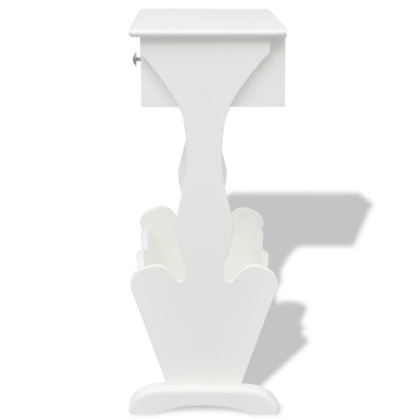 vidaXL Stojan na časopisy Melrose, biely – Obrázok 5