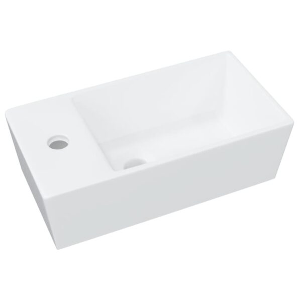 vidaXL Umývadlo biele 48x25x15 cm keramické – Obrázok 2