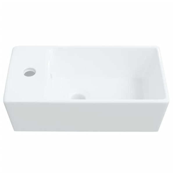 vidaXL Umývadlo biele 48x25x15 cm keramické – Obrázok 4