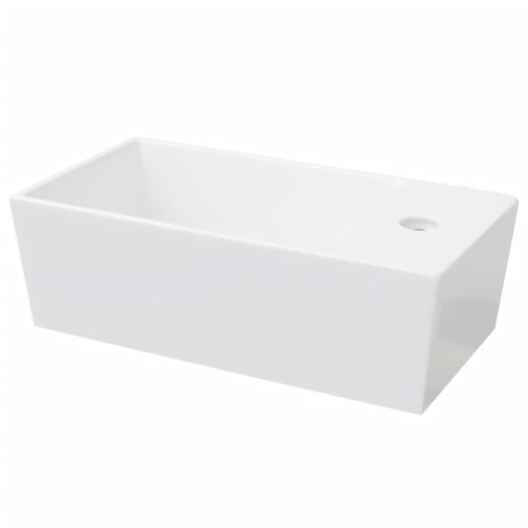 vidaXL Umývadlo biele 48x25x15 cm keramické – Obrázok 5