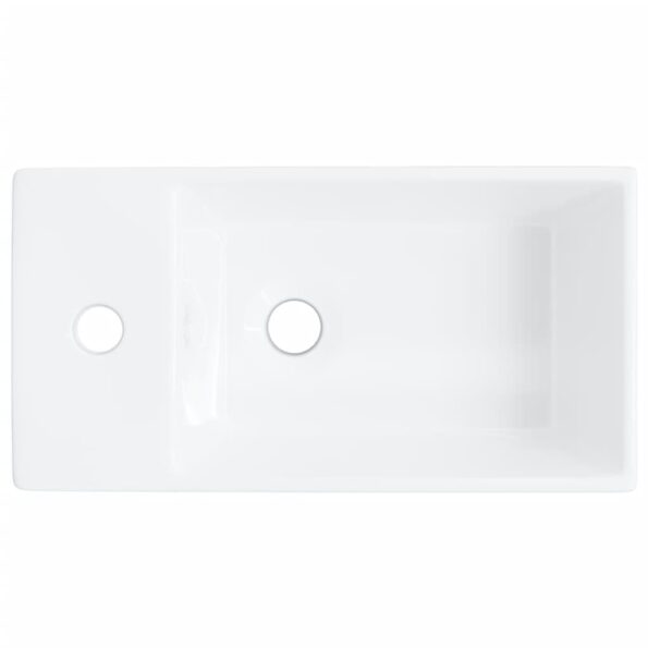 vidaXL Umývadlo biele 48x25x15 cm keramické – Obrázok 6