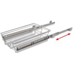 vidaXL Vysúvacie drôtené košíky 2 ks strieborné 400 mm – Obrázok 6