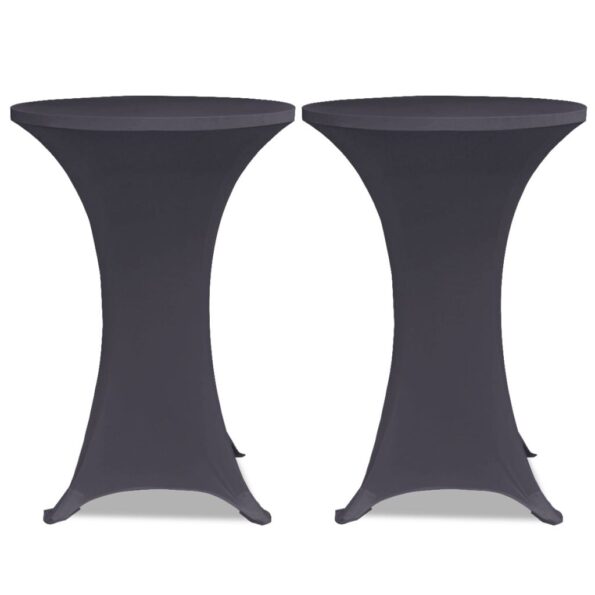 vidaXL Naťahovací návlek na stôl, 2 ks, 60 cm, antracitový – Obrázok 2