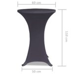 vidaXL Naťahovací návlek na stôl, 2 ks, 60 cm, antracitový – Obrázok 5