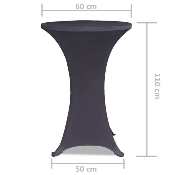 vidaXL Naťahovací návlek na stôl, 2 ks, 60 cm, antracitový – Obrázok 5