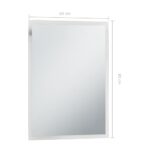 vidaXL Kúpeľňové nástenné zrkadlo s LED osvetlením 60x80 cm – Obrázok 7