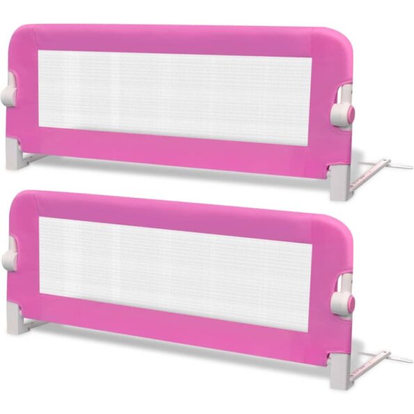 vidaXL Detská bezpečnostná zábrana na postieľku 2 ks ružová 102x42 cm – Obrázok 2