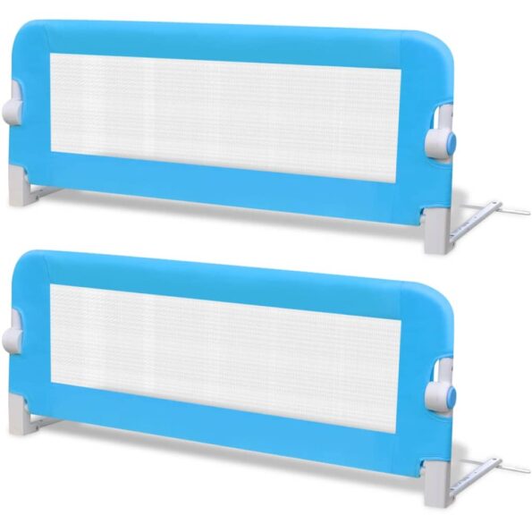 vidaXL Detská bezpečnostná zábrana na postieľku 2 ks modrá 102x42 cm – Obrázok 2