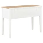 vidaXL Písací stôl, biely 109,5x45x77,5 cm, drevo – Obrázok 4