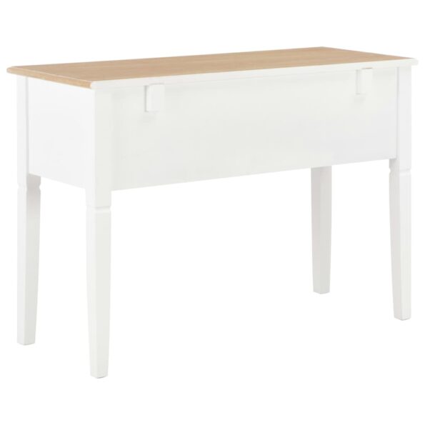 vidaXL Písací stôl, biely 109,5x45x77,5 cm, drevo – Obrázok 4
