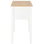 vidaXL Písací stôl, biely 109,5x45x77,5 cm, drevo – Obrázok 5